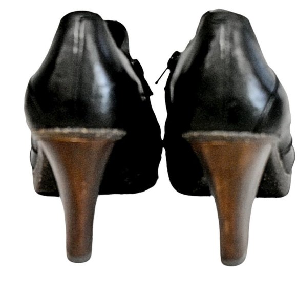 Naya "Ana" Black Leather Open-Toe Bootie - Picture 8 of 12